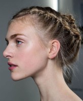 Double French braided chignon prom hairdo images