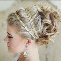 Fancy prom updo with curls and braids