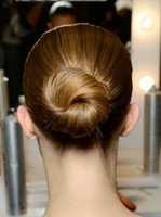 Shinny sleek bun prom updos pictures