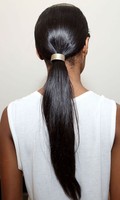 Sleek low ponytail is a perfect and easy prom hairstyle