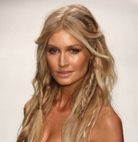 Wavy long hair with baby braids and long side bangs