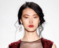 Wavy updo prom hairstyle for Asian girls